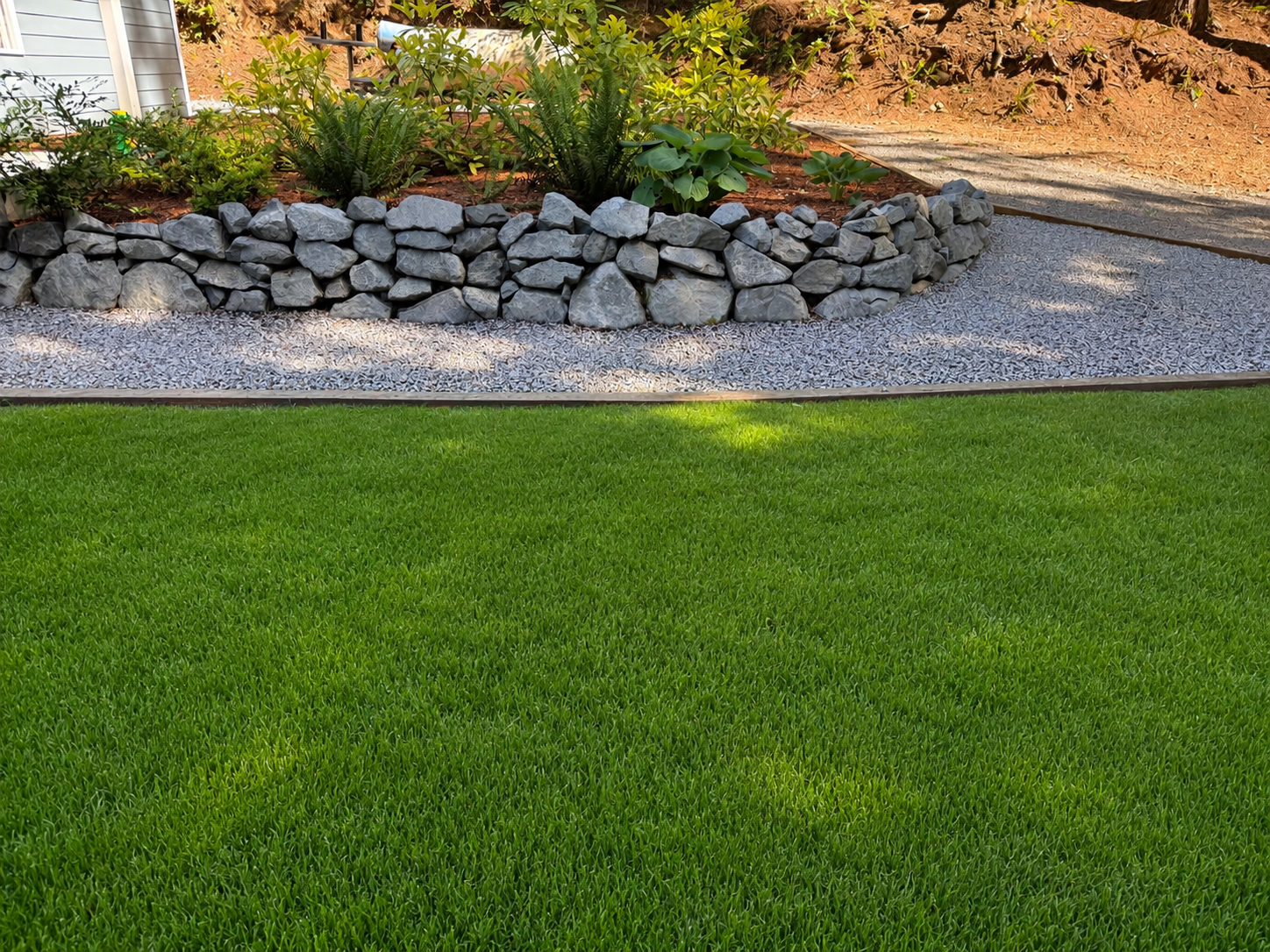 Curved Lawn Retaining Wall
