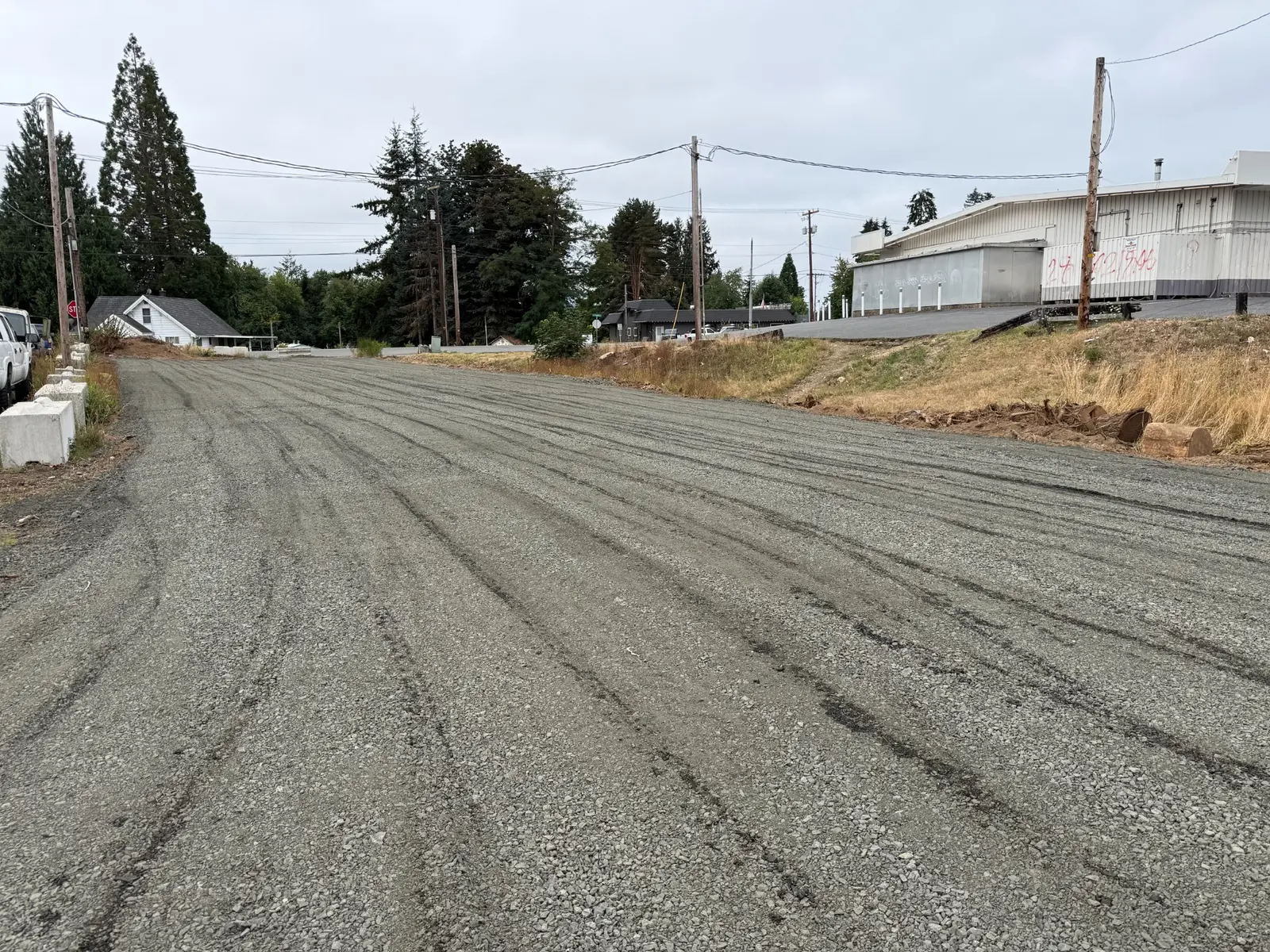 Completed gravel overflow parking lot and driveway in Shelton Washington